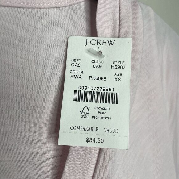 J.CREW Top Womens XS Pink Slub Cotton V-Neck Tee NEW Slim-Fit H5967 - Picture 14 of 14